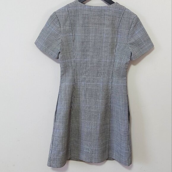 Theory Gray Plaid Button-Down Dress - Picture 3 of 12